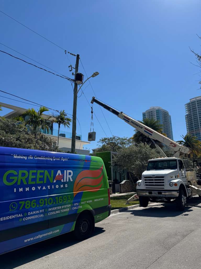 Crane day · rooftop unit swap — Brickell, FL