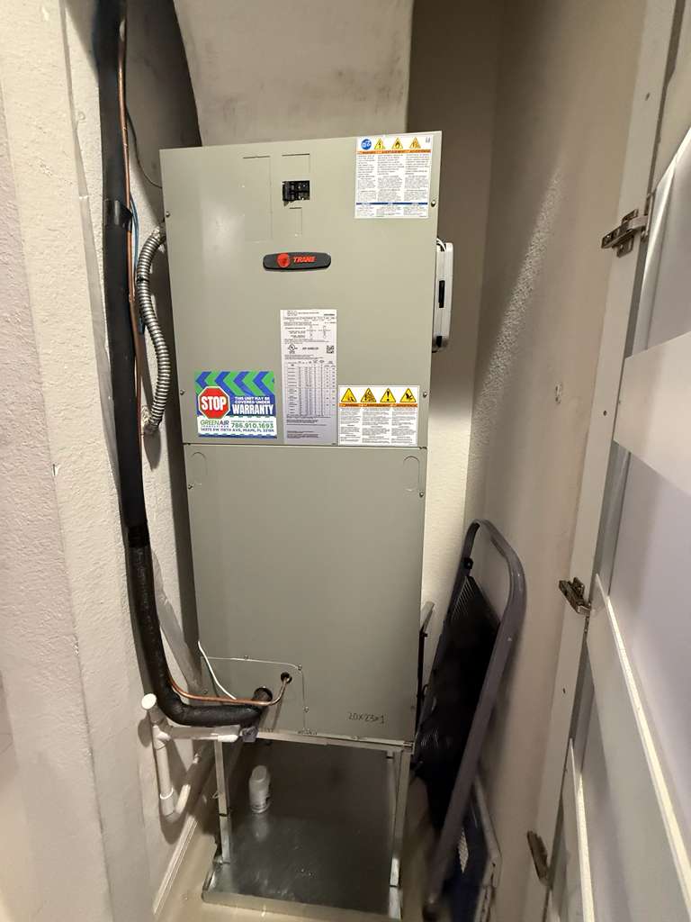 Trane air handler in closet — Coral Gables, FL